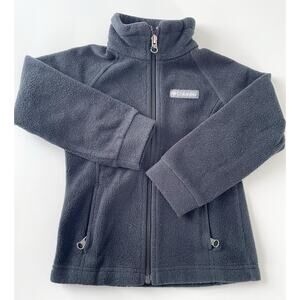 Black Columbia Zip Up Fleece Jacket Little Kid's Size XXS 4/5